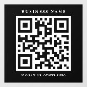 QR Code Simple Black Square Business Raamsticker (Vel)