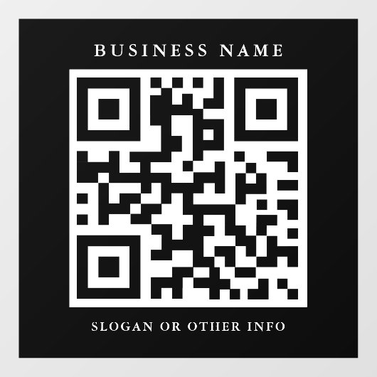 QR Code Simple Black Square Business Raamsticker (Vel)