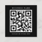 QR-code Simple Black Square Visitekaartje (Voorkant)