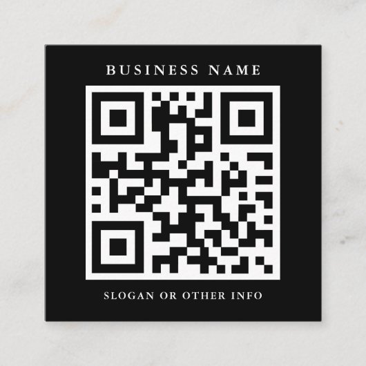 QR-code Simple Black Square Visitekaartje (Voorkant)