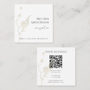 QR-code Simple Daisy Wildflower Vierkante Visitekaartje