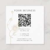 QR-code Simple Daisy Wildflower Vierkante Visitekaartje (Achterkant)