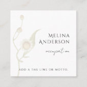 QR-code Simple Daisy Wildflower Vierkante Visitekaartje (Voorkant)