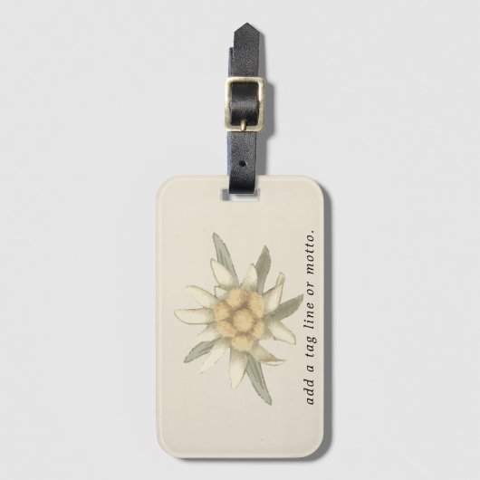 QR Code Simple Edelweiss Flower Bagagelabel (Voorkant (verticaal))