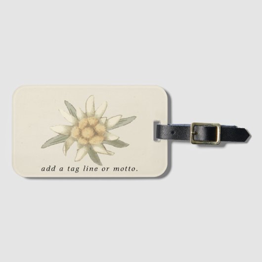 QR Code Simple Edelweiss Flower Bagagelabel (Voorkant (horizontaal))