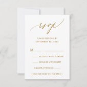 QR Code Simple Modern Calligraphy Gold Wedding RSVP Kaartje (Voorkant)
