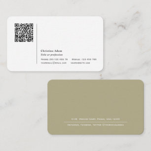 QR-code Simple modern Sage Green Professional Visitekaartje