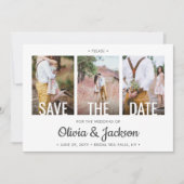 QR Code Simple Modern Typografie 4 Fotobruiloft Save The Date (Voorkant)
