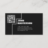 QR Code Simple White & Black Real Estate Agent Visitekaartje (Achterkant)
