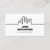 QR Code Simple White & Black Real Estate Agent Visitekaartje (Voorkant)