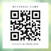 QR Code Simple White Square Business Raamsticker (Vel 3)
