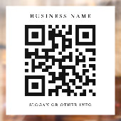 QR Code Simple White Square Business Raamsticker (Vel 2)