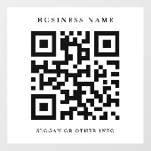 QR Code Simple White Square Business Raamsticker (Vel)