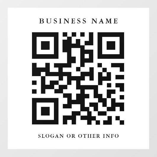 QR Code Simple White Square Business Raamsticker (Vel)