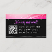 QR Code Sjabloon Deluxe Zwart Regenboog Roze Ombre Visitekaartje (Achterkant)