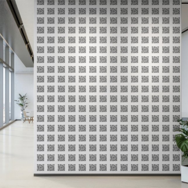 QR Code Sjabloon Gepersonaliseerde URL Uniek Behang (QR Code Template Personalized URL Unique Wallpaper by Ricaso. Business QR Code wallpaper rolls)
