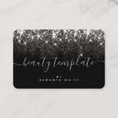 QR Code Sjabloon Lichtgevende Platina Zilveren Sch Visitekaartje (Voorkant)