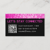 QR Code Sjabloon Luxe Hot Pink Girly Neon Bright Visitekaartje (Achterkant)