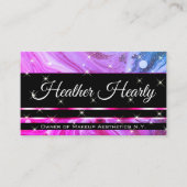 QR Code Sjabloon Luxe Marmeren Glitter Hot Pink Visitekaartje (Voorkant)