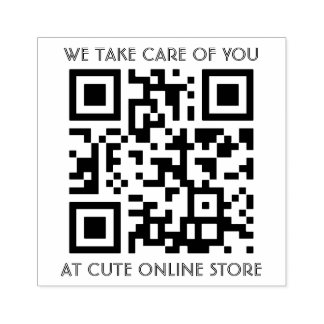 QR code Sjabloon met tekst houten stempel