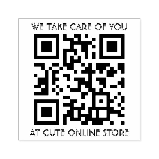 QR code Sjabloon met tekst houten stempel (Afrduk)