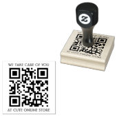 QR code Sjabloon met tekst houten stempel (Gestempeld)