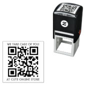 QR code Sjabloon met tekst Zelfinktende Stempel (In situ)