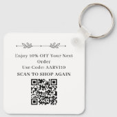 QR Code Sjabloon Minimaal Elegant Dank je wel Sleutelhanger (Achterkant)