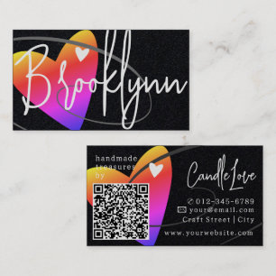 QR Code Sjabloon Regenboog Gemaakt met Liefde Hart Visitekaartje