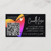 QR Code Sjabloon Regenboog Gemaakt met Liefde Hart Visitekaartje (Achterkant)