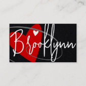 QR Code Sjabloon rood gemaakt met liefde hart craf Visitekaartje (Voorkant)