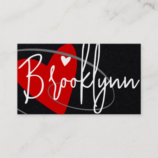 QR Code Sjabloon rood gemaakt met liefde hart craf Visitekaartje (Voorkant)