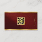 QR-code sjabloon Slank Gouden Tekst Professioneel Visitekaartje (Achterkant)