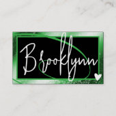 QR Code Sjabloon Stijlvol Bos Groen Lijst Hart Visitekaartje (Voorkant)