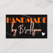 QR Code Sjabloon Stijlvol Sinaasappel Handgemaakt  Visitekaartje (Voorkant)