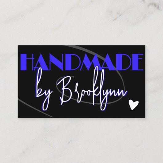 QR Code Sjabloon Stijlvolle Blauwe Handgemaakte Li Visitekaartje (Voorkant)