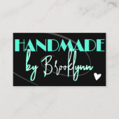 QR Code Sjabloon Stijlvolle Blauwgroen Handgemaakt Visitekaartje (Voorkant)