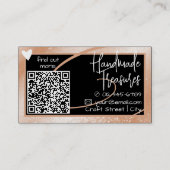 QR Code Sjabloon Stijlvolle Perzik Sinaasappel Lij Visitekaartje (Achterkant)