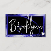 QR Code Sjabloon Stijlvolle Royal Blue Lijst Hart Visitekaartje (Voorkant)