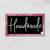 QR Code Sjabloon Stijlvolle  Roze Lijsten Hart Visitekaartje (Voorkant)