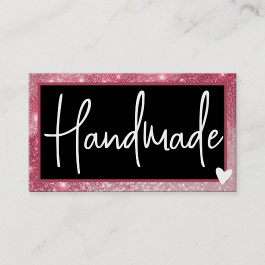 QR Code Sjabloon Stijlvolle  Roze Lijsten Hart Visitekaartje (Voorkant)