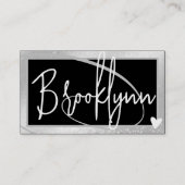 QR Code Sjabloon Stijlvolle Zilvergrijs Lijsten Ha Visitekaartje (Voorkant)