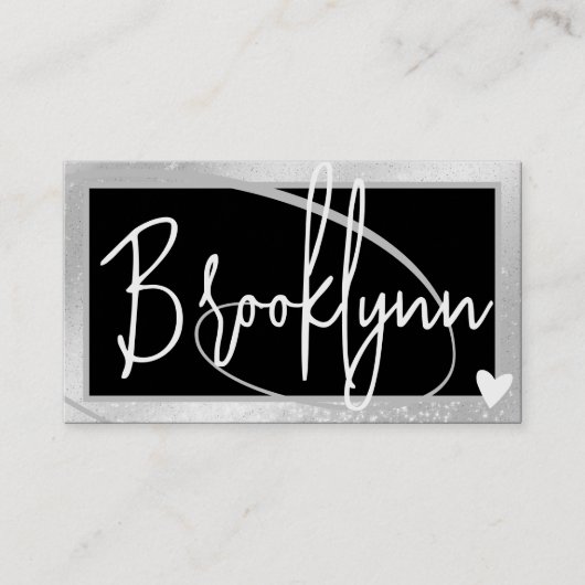 QR Code Sjabloon Stijlvolle Zilvergrijs Lijsten Ha Visitekaartje (Voorkant)