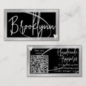 QR Code Sjabloon Stijlvolle Zilvergrijs Lijsten Ha Visitekaartje (Voorkant / Achterkant)