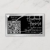 QR Code Sjabloon Stijlvolle Zilvergrijs Lijsten Ha Visitekaartje (Achterkant)