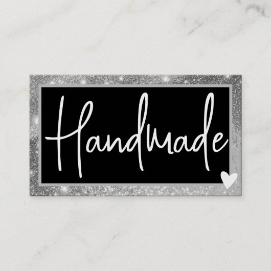 QR Code Sjabloon Stijlvolle Zilvergrijs Lijsten Ha Visitekaartje (Voorkant)