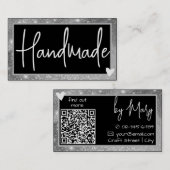 QR Code Sjabloon Stijlvolle Zilvergrijs Lijsten Ha Visitekaartje (Voorkant / Achterkant)