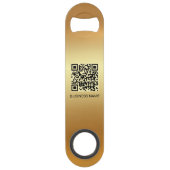 QR Code Sjabloon Upload Bedrijfslogo Elegante Goud Speed Flessenopener (Achterkant)