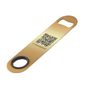 QR Code Sjabloon Upload Bedrijfslogo Elegante Goud Speed Flessenopener (Achterkant Gekanteld)
