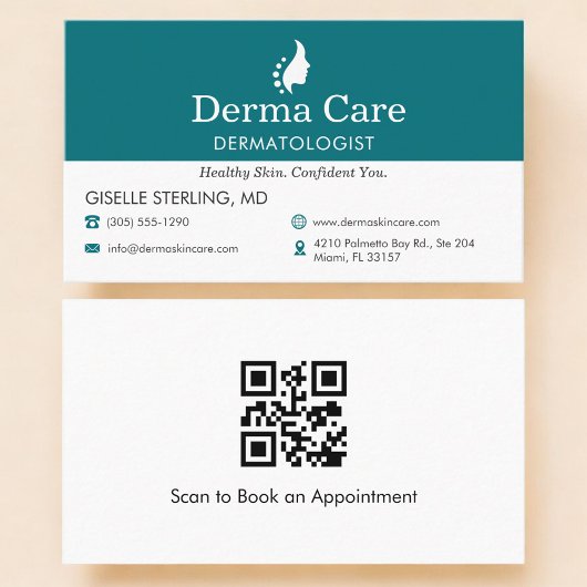 QR Code Skin Care Center Dermatologist  Visitekaartje